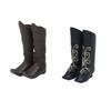 Doll Shoes Medieval Knight Boots Dolls Retro Style Miniature Boots With Gold Embroidery For Dolls Dress Up Accessories