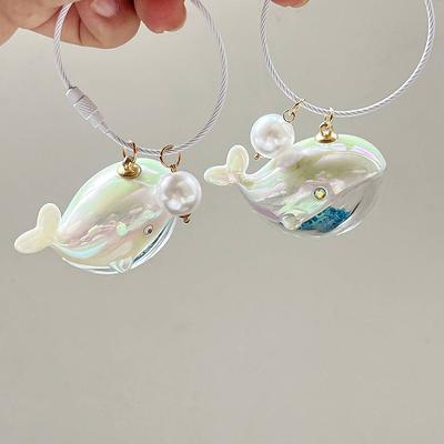 Cute Whale Dolphin Keychain Marine Animal Doll Kawaii Keyring Car Key Chain Accessories For Men Women Couple Bag Jewelry