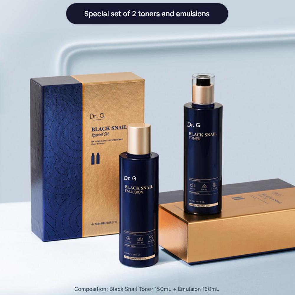 [Gift Set] Dr.G Black Snail Toner 150ml + Emulsion 150ml Special, 1 set