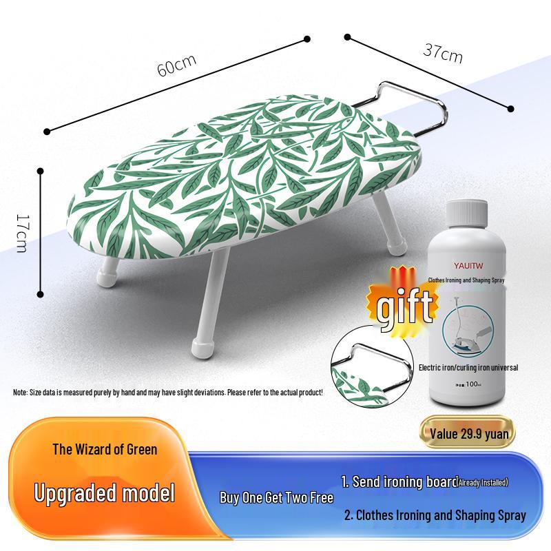 Folding Mini Ironing Board with Ironing Pad and Clothes Rack