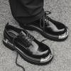 Nische High-End Rundkopf Dicke Sohle Erhöhend Großer Kopf Lederschuhe Herren Koreanische Version Lässig Vielseitig Derby Schuhe 3206-J