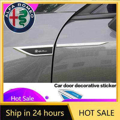 Car Stickers For Alfa Romeo 3D Metal Car Leaf Board Side Sticker Auto Door Label Body Decorative Blade Decals For Alfa Romeo 4C