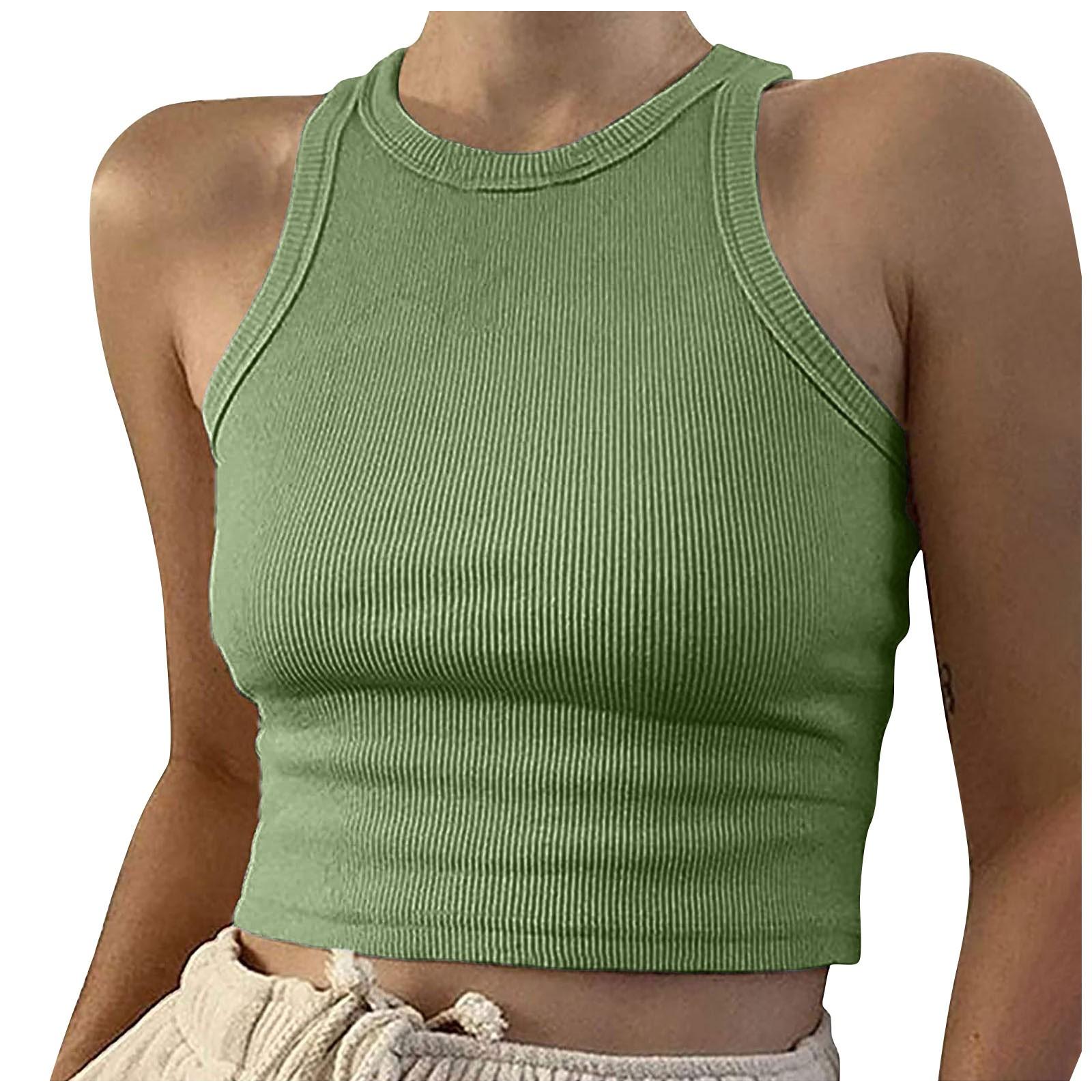 Women s Casual Color Elastic Shoulder Strap Belly Button Camisole Top XL