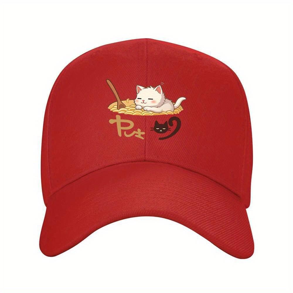 Kawaii Cat RaUnisex Baseball Cap Anime Inspired Adjustable Unisex Outdoor Sporty Travel Hat