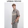 UR Men's Autumn Street Style Contrast Letter Button Shirt