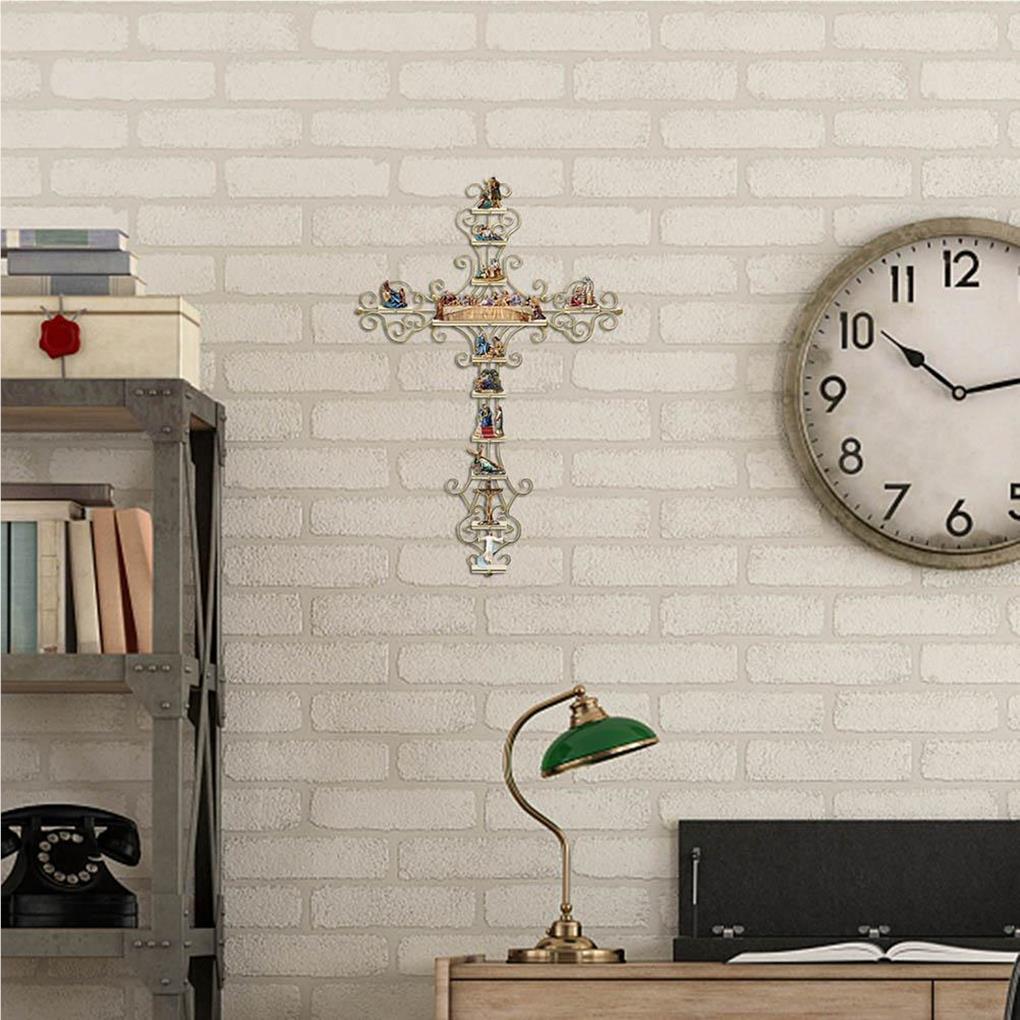Wall Sticker Room Adorn Religious Themed Stickers Indoor Adornment Scene Layout Self-adhesive Cross Decal Home Decoration Prop