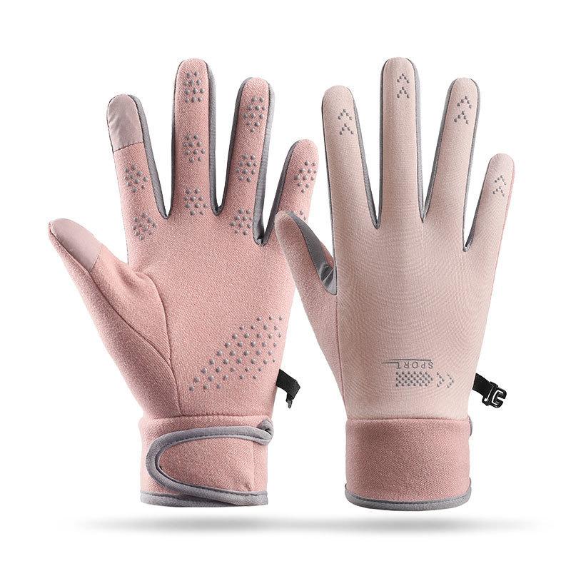German velvet autumn and winter warm gloves women's outdoor windproof cycling sports non-slip touch screen cold-proof couple gloves men's velvet