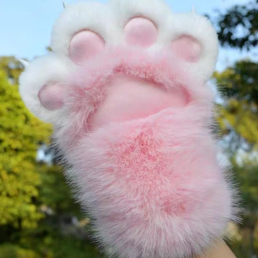 1Pc Plush Cosplay Cat Paw Glove Squeaking Furry Glove New Cosplay Glove Props