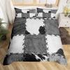 Christmas Gnomes Duvet Cover Set Grey King Size Santa Claus Snowflake Bedding Set 3pcs Xmas Comforter Cover with 2 Pillowcases