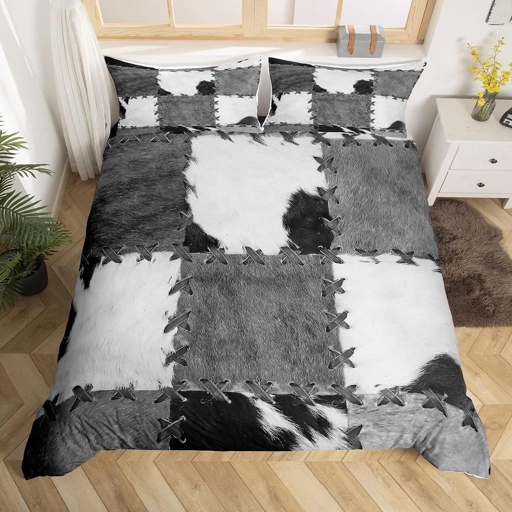 Christmas Gnomes Duvet Cover Set Grey King Size Santa Claus Snowflake Bedding Set 3pcs Xmas Comforter Cover with 2 Pillowcases
