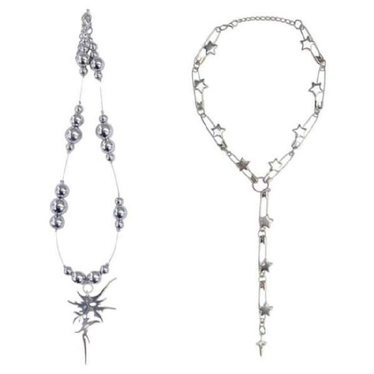 Eye Catching Thorn/Star Pendant Necklace Adjustable Length Neckchain Choker Adorment for Stylish Outfits and Parties