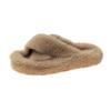 Crossed Plush Thermal Bathroom Casual slippers for Women Platform Anti-slippery Fur Lady Shoes