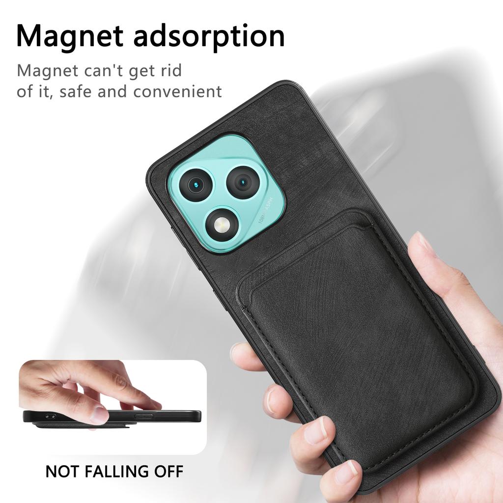 For Honor 400 Lite Case Compatible with MagSafe Leather Back Cover with Detachable Card Holder