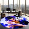 Hashibira (1) Round Office Rug Decorative Floor Rug for Office Bedroom Living Room and Home Space