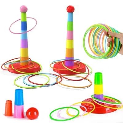 Children's Fun Ring Throwing Game Outdoor Throwing Plastic Circle Parent-child Interactive Competition Kids Sense Training