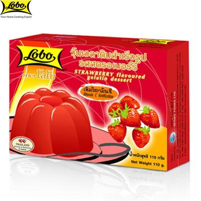 Lobo Gelatine-Dessert mit Erdbeergeschmack, für 2 Portionen, Thai-Dessert, 110 g