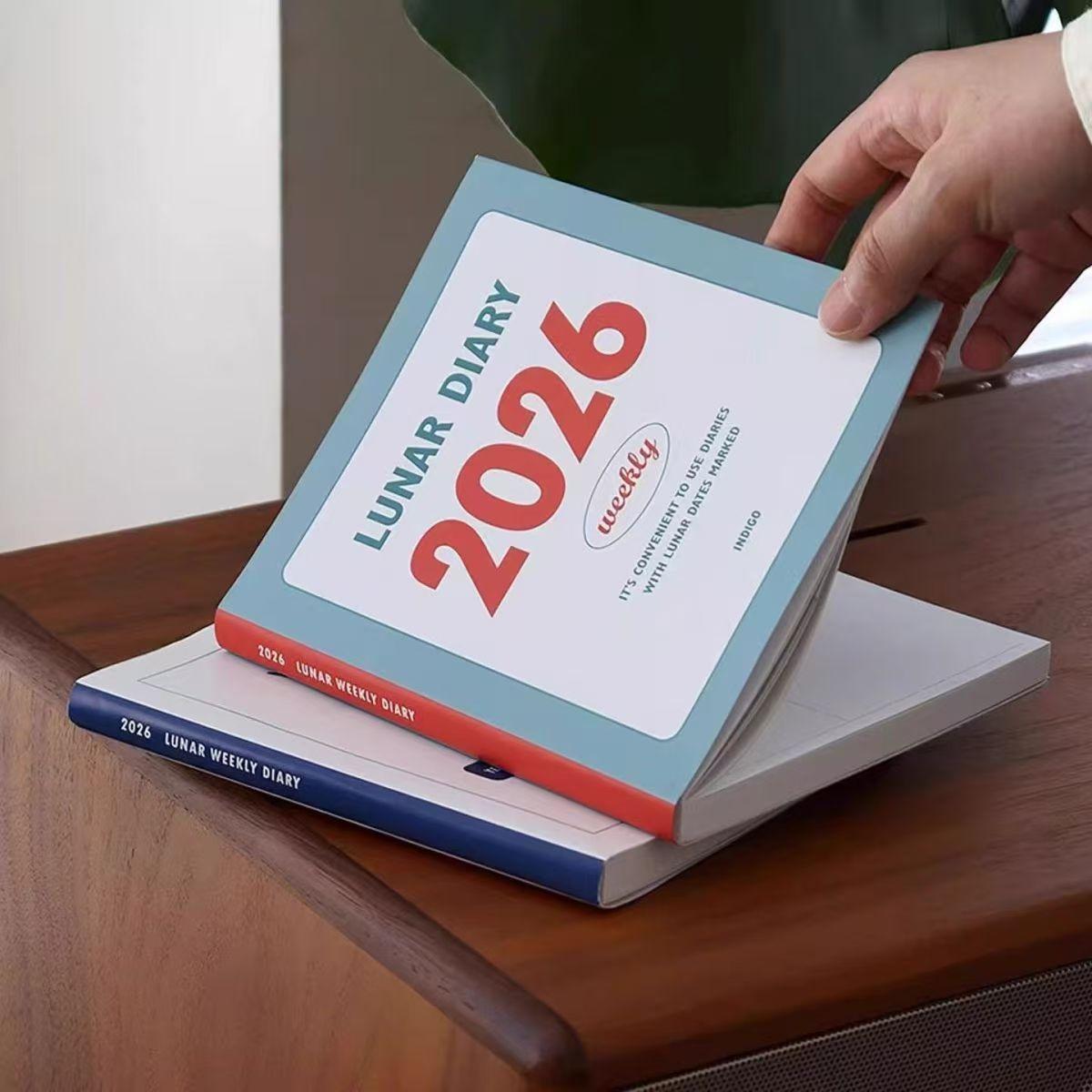 Ежегодный планировщик на 2026 год, Еженедельник и Ежемесячник, Офисный ежедневник, Бумажный, в линейку, Для взрослых, С датами, с января по декабрь