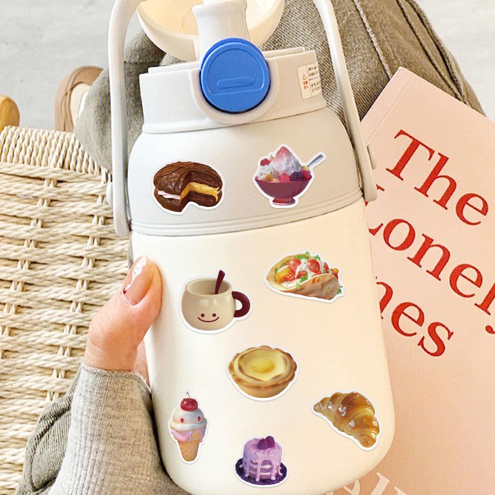 50Pcs/Set 3D Delicious Food . Afternoon Tea Dessert Stickers DIY Fashion Waterproof Doodle Decals Stickers (2 Styles)