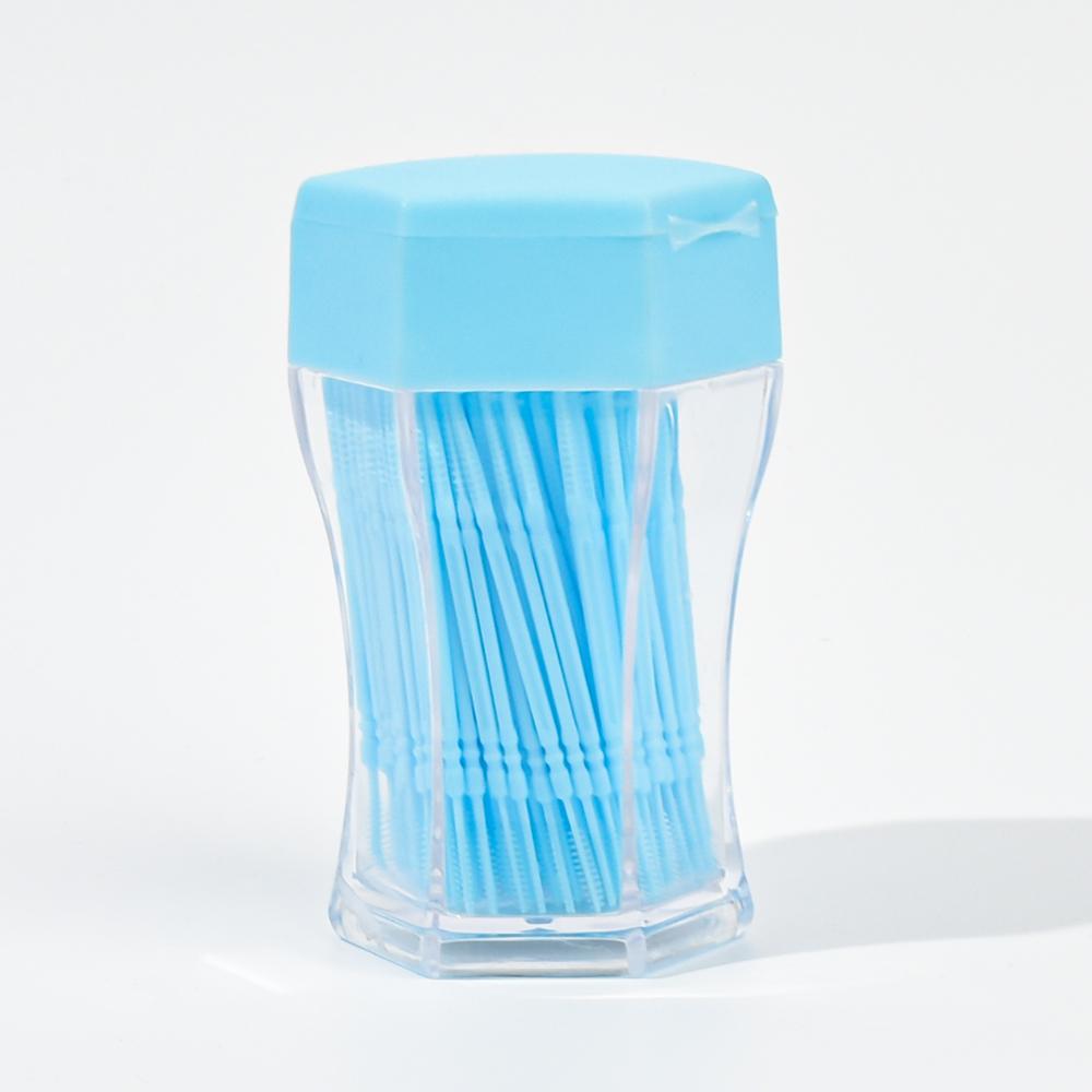 200Pcs/Set Soft Plastic Double-Head Area Brushed Toothpick Oral Care 6.2 Cm Interdental Brush Toothbrush For Dentures