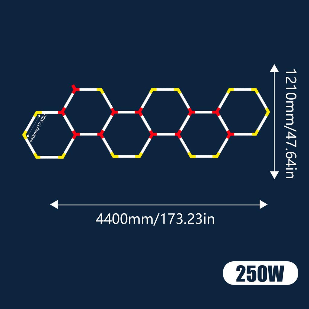 Garage Light Hexagon Lights Lamp AC85V-265V Led Tube Honeycomb Ceiling Lighting For Auto Car Body Repair Led Workshop Cutomized