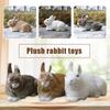 Lifelike Faux Fur Rabbit Toy Realistic Rabbit Doll Animal Figurines  Gift Home Decor Crafts Desktop Ornaments Photography Props