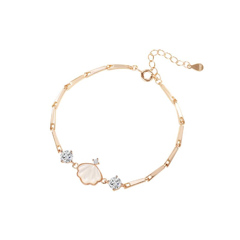 Bamboo One Shell Bracelet Female Summer Internet Celebrity White Fritillary Bracelet Fashion Niche Girlfriend Hand Jewelry Ins