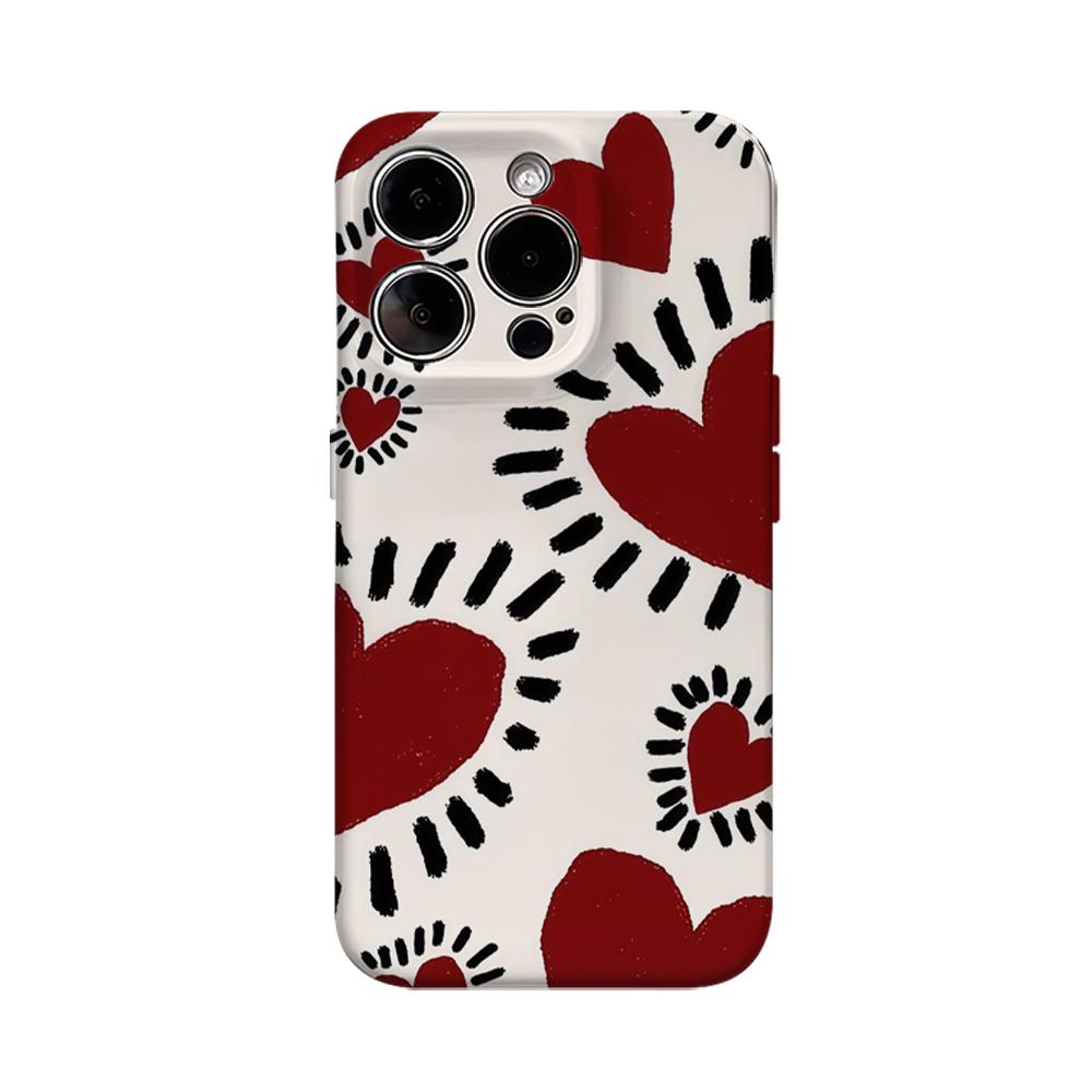 

Illustration Love Phone Case for IPhone 16 15 14 13 12 11 X XS XR XSMAX 7 8 Pro Max Plus Double-layer Back Cover IPHONEXSMAX