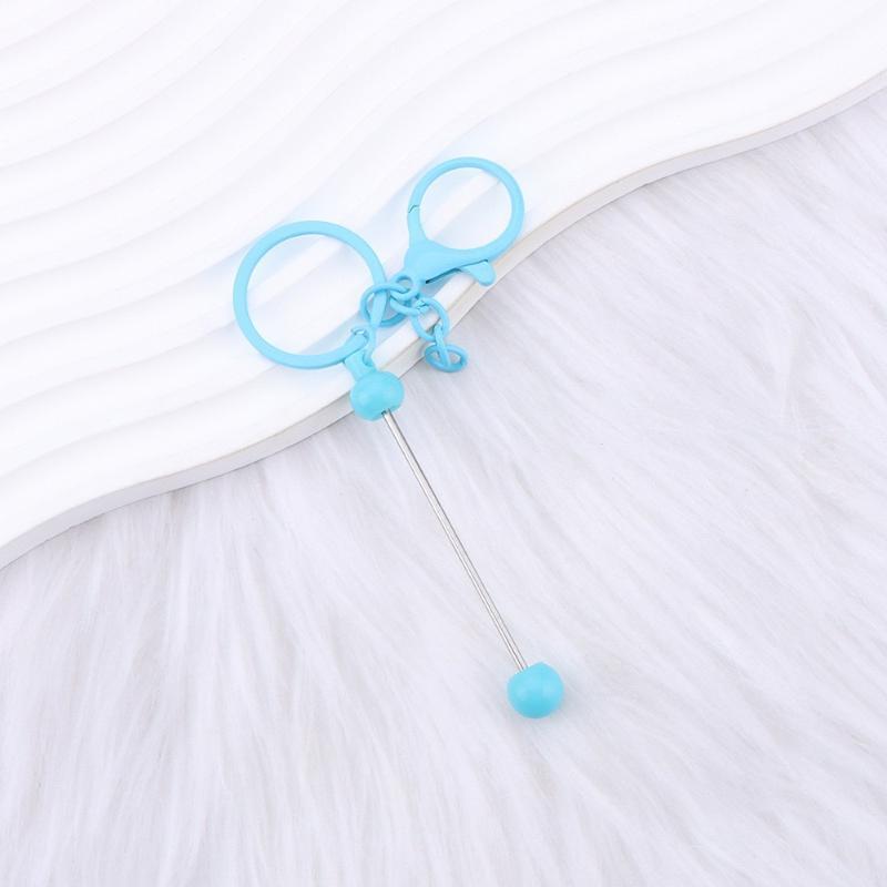 6Pcs Metal Beadable Keychain Bars Beading Key Chain Bar Blanks For Beads Pendant Jewelry Charms Lanyard Diy Crafts Gift