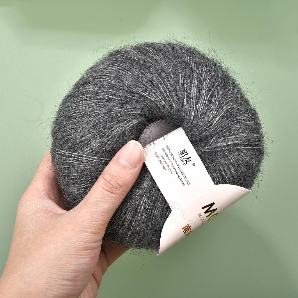 25g/Roll Soft Wool Knitting Cashmere Long Thin Yarn Roll Mohair Yarn DIY Hand Crochet Soft Mohair Cashmere Wool Knitting Yarn