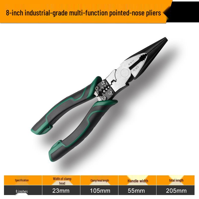 6-inch & 8-inch Multifunctional Pliers Set: Needle Nose, Flat Nose, Crimping, Wire Strippers