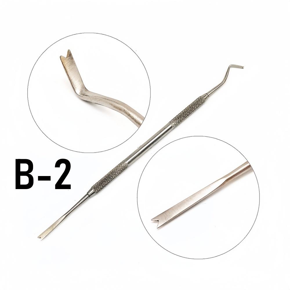 1 pezzo Direttore di legature ortodontiche dentali Doppie estremità Curvo con scaler Fine Stretto Strumento Strumento per dentista