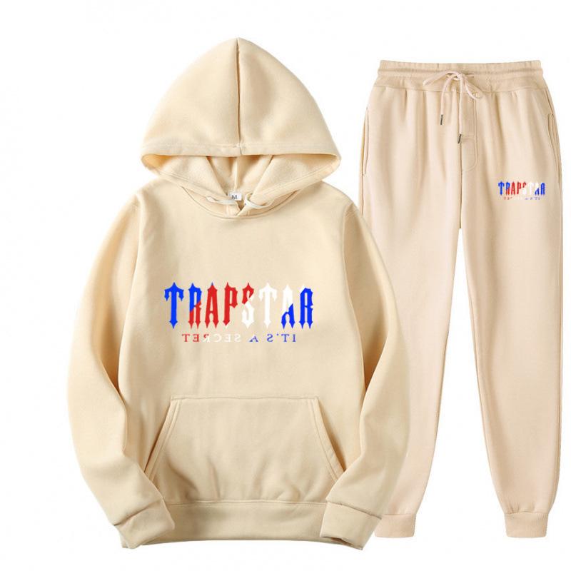 Trapstar Streetwear Hooded Fleece Sweatshirt Casual Sport Two-Piece Set for Men & Women