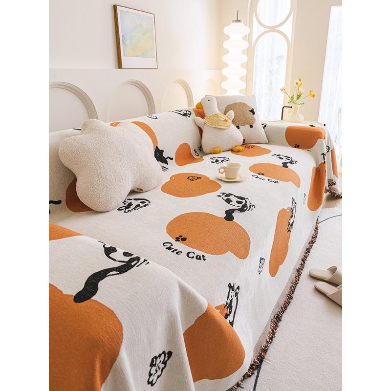 

Полотенце для дивана из синели, милый мультяшный универсальный чехол на четыре сезона, универсальный чехол для дивана, не царапающееся, нескользящее одеяло для дивана 180*130cm