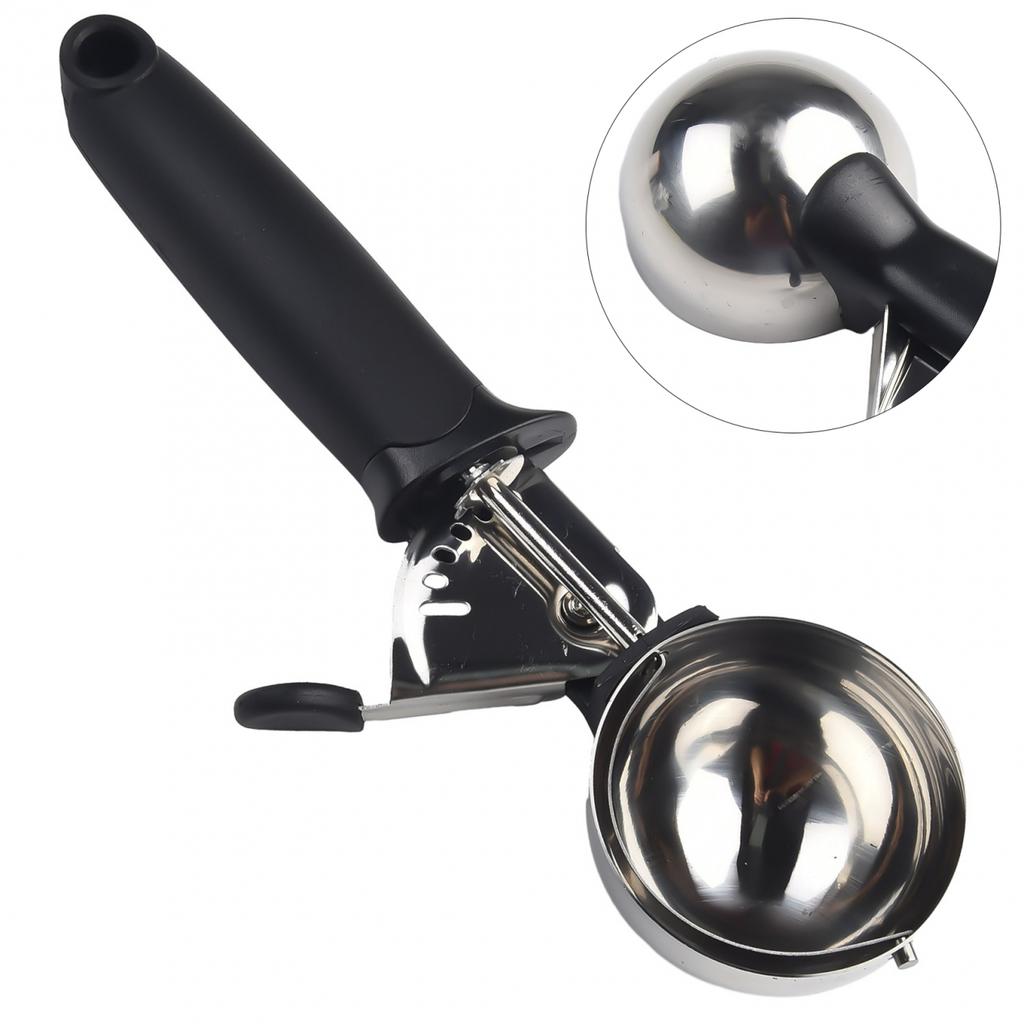 Ice Cream Spoon Black Easy To Hold Household Gadgets