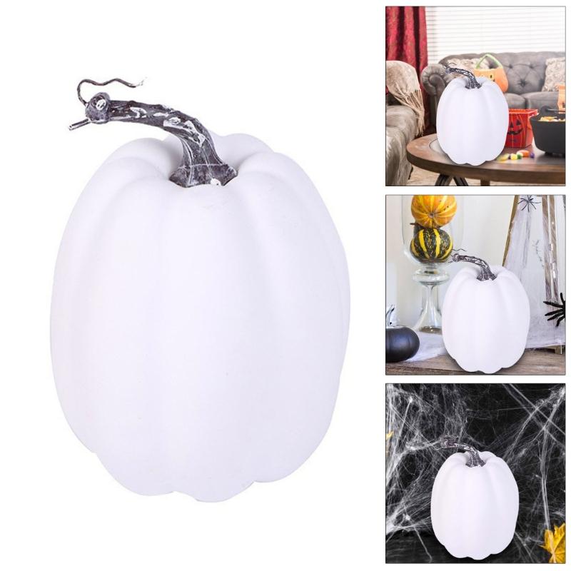 Artificial White Pumpkins for Photography Props Thanksgiving Parties Decorations, Foams Pumpkins for Basket Display