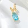 Übertriebene vergoldete Halskette mit 14 Karat Gold Schmetterling Anhänger, Kristall DIY Zirkon Einzelanhänger, Schmuck reines Kupfer