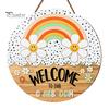 Classroom Decor Sign Wooden Welcome for Door, to Our Round Front Door Hanging Hanger, Sign, Back School Preschool Decoration Hanger