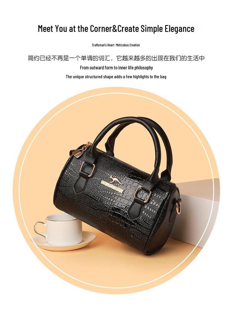 Women's 2025 Fashion Crocodile Texture Handbag: Stylish Single-Shoulder Crossbody Bag