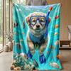 Underwater Puppy Adventure Theme blanket Lightweight Warm Flannel Blanket Decorative Throw Blanket for Home Decoration