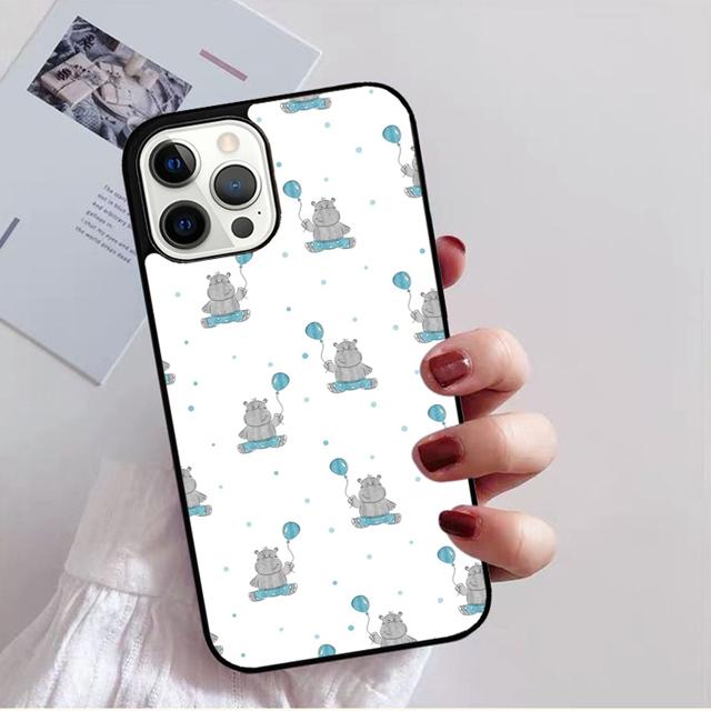 Cartoon Hippos Pattern Phone Case Back Cover for IPhone 18 17 Air 16 15 14 13 11 12 Pro Max Plus Shell Coque