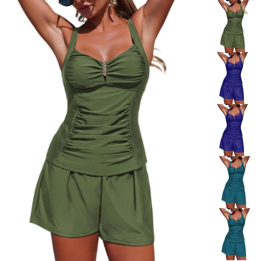 Women's Fashion Color Pocket Wide-Leg Swimsuit