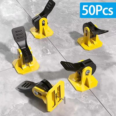 50Pcs Floor Tile Leveling System Clips Leveler Adjuster Kit Set for the Tile Laying Fixing Flat Ceramic Wall Construction Tools
