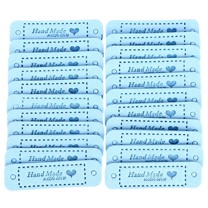 20Pcs Tags Handmade With Love Labels Clothing Tags Diy Crafts Sewing 56*15Mm