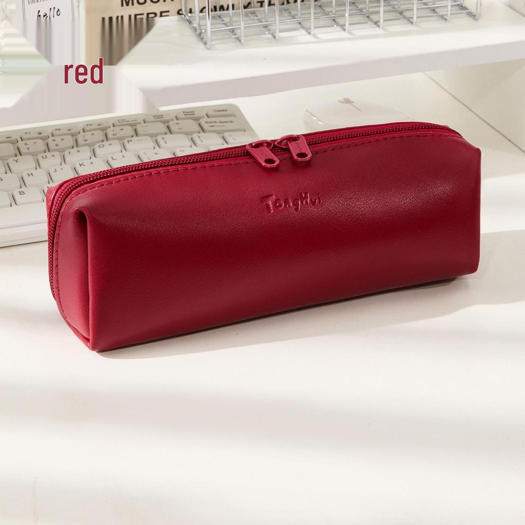 Original PU Leather Pencil Case: Spacious, Stylish Stationery Box with Large Opening for Primary Students