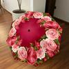 1PC Floral Wreath Umbrella-8-Rib Reinforced, Automatic Open, Lightweight & Durable, Cute Fashion Accessory for Outdoor-T164