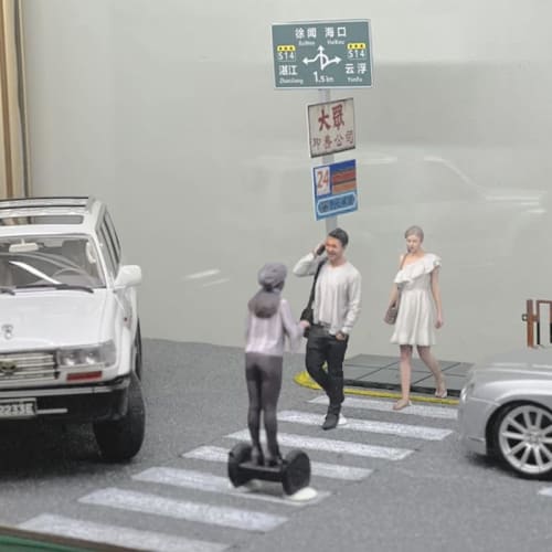 Wowjimi Road Tape, 5cm X 5m, Scenery Collection, Realistic Road and Railroad Stickers for Miniature Car Play, Glass Model Buildings, Miniature Gardens