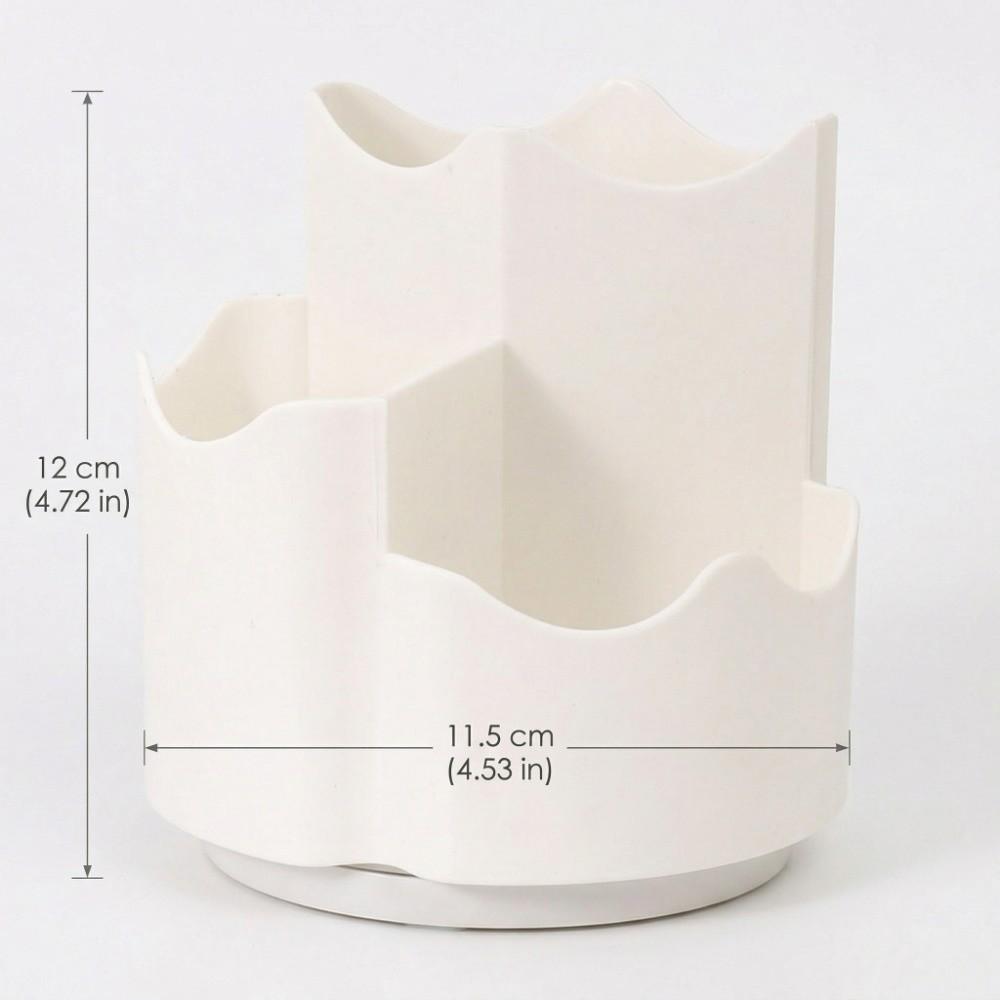 3 Compartments Rotating Pen Holder 360 Degree Rotating Pencil Holder  Office Use
