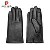 Pierre Cardin Men's Goatskin Touchscreen Motorcycle Gloves