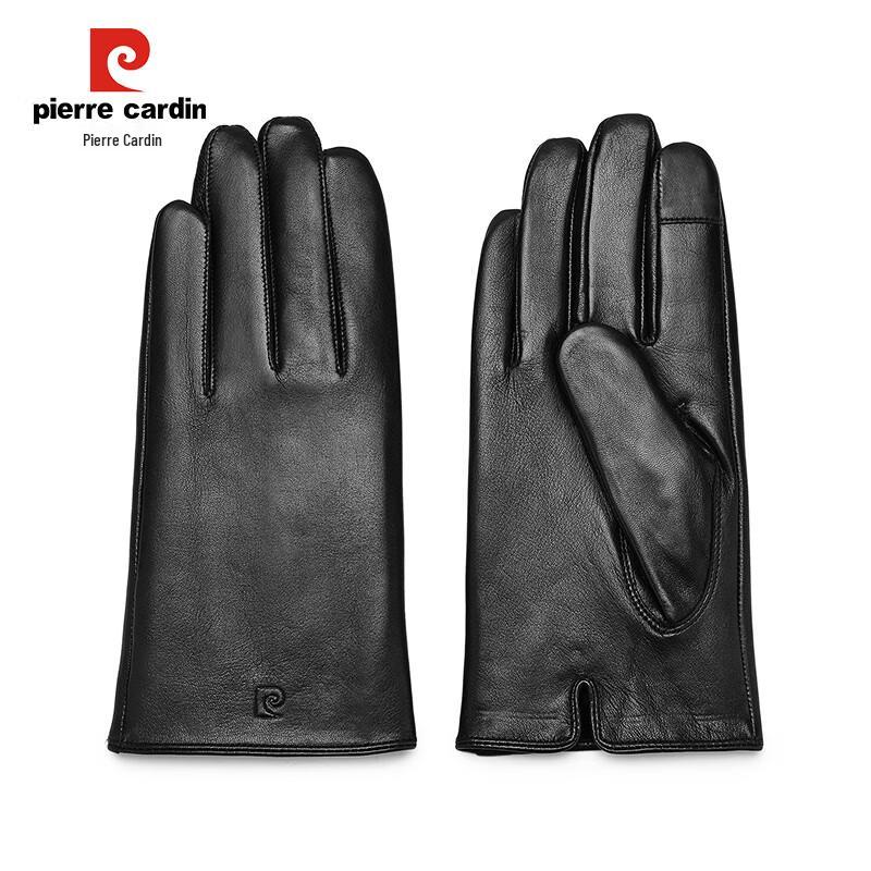 Pierre Cardin Men's Goatskin Touchscreen Motorcycle Gloves