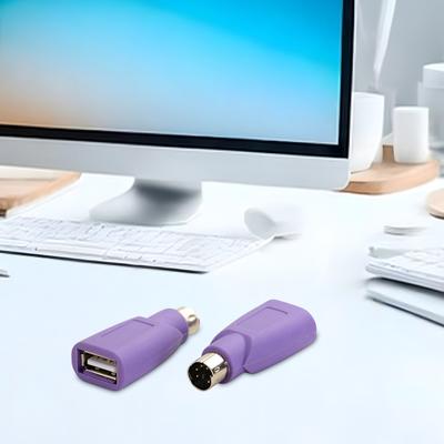 2 Pezzi Adattatore PS 2 Maschio a USB Femmina Convertitore per Tastiera Mouse Doppio USB